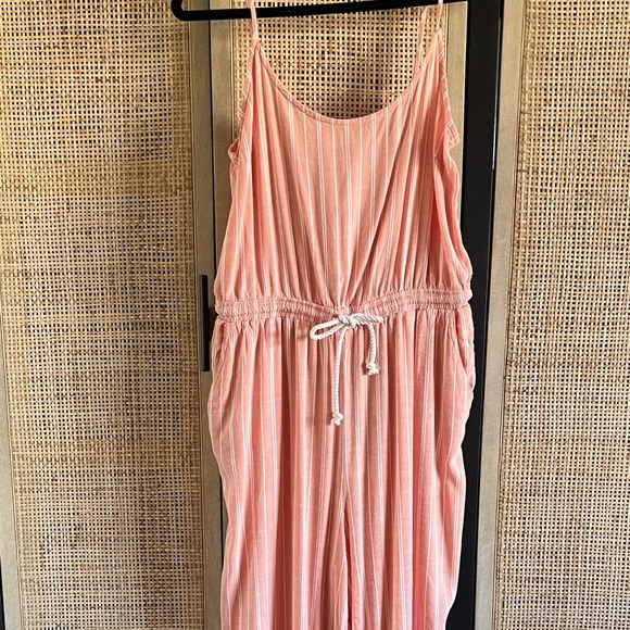 Splendid Pants - Splendid jumpsuit. Size L. Peach/white striped. NWT.